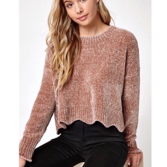 Pacsun Chenille Scalloped Sweater 